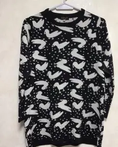 EVEX リバーシブルセーター　ウール混丈長め　サイズ40