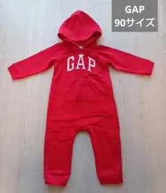 GAPロゴ入り 赤 フード付きロンパース 　18-24ヶ月