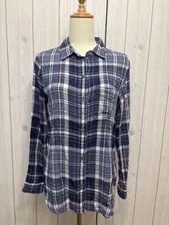 American Eagle ネイビー系チェック柄長袖シャツのサムネイル