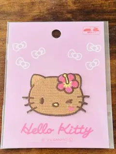 サンリオ 日焼けキティ シール　アイロン　両用ワッペン　アップリケ