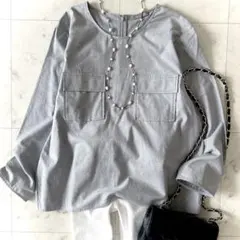 美品 セオリーリュクス Theory luxe コットン 長袖ブラウス シャツ