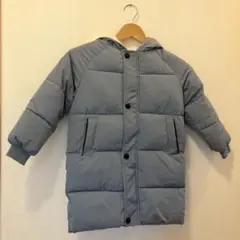 フード付き ロングコート ダウン 130 ブルー（くすみ系水色）