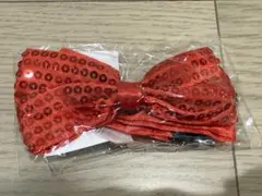 スパンコール リボン レッド 赤 新品未使用