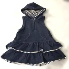 BURBERRY フード付き　ネイビーワンピース　80センチのサムネイル