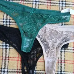 3枚セット 透かし Tバック Lサイズのサムネイル