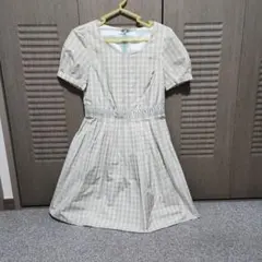 レッセパッセ チェック柄、膝丈ワンピース