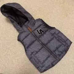 H&M ネイビー フード付きダウンベスト US 3/4T