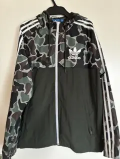 adidas カモフラージュ ナイロンジャケット L セットアップ 極美品】adidas カモフラ柄 ナイロンジャケット セットアップ L