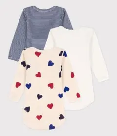 Petit Bateau プチバトー 長袖ボディロンパース 3枚セット 12m