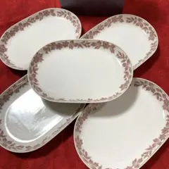 たち吉　花絵　楕円皿　盛皿　5枚のサムネイル