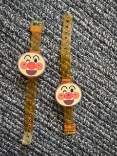 アンパンマン LEDライト付き 腕時計 クリアオレンジ