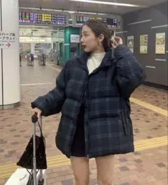 ♡新品訳ありnuguチェックダウンジャケット 【Freeサイズ】♡
