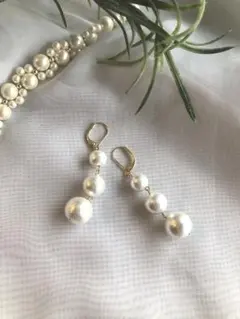 291国産コットンパール　3連　シンプル結婚式