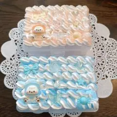 2個セット　わんちゃんのホイップ小物入れ　デコレーションケース　ホイップデコ