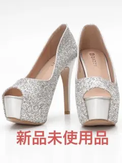 [12.5cmヒール]シックグリッターオープントゥキャバヒールパンプスのサムネイル