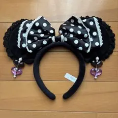 ミニーマウス　カチューシャ　ドット　イヤリング