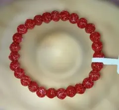 天然石 エンペラー辰砂の赤いバラブレスレット