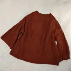 値下げ　美品✨️ ボトルネック ニット オレンジブラウン 七分袖 Mサイズ