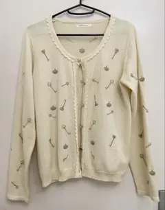 axes femme 鍵　王冠　刺繍　カーディガン　アクシーズ　M