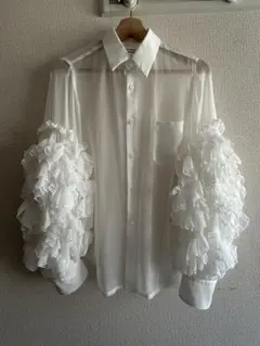 COMME des GARCONS フリルスリーブ 長袖シャツ ホワイトのサムネイル
