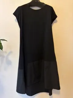 YOKO CHAN 異素材切り替え バックレースフレア 半袖カットソー L