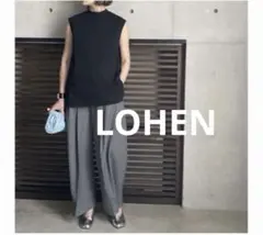 LOHEN 23MSスタンドカラースリーブレスカットソー ブラック 美品 洗濯 