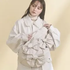 新品★merry jenny ribbonワンショルダーバッグ　ベージュ リボンのサムネイル