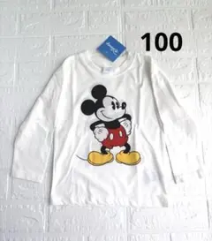 西松屋　新品未使用　ミッキーマウス 長袖Tシャツ 100 ホワイトのサムネイル