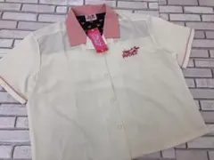 AJ）ピンクパンサー レディース ボウリングシャツ Mサイズのサムネイル