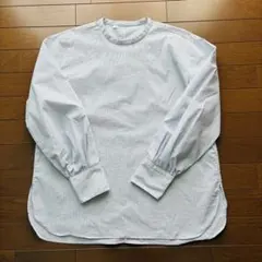 無印良品 MUJI シワになりにくいブロード スタンドカラー 長袖ブラウス M