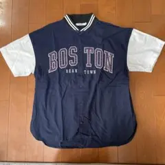 BOSTON BEAN TOWN 半袖シャツ ネイビー/ホワイトのサムネイル