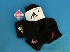 新品　男女兼用　adidas 黒 ソックス 23-25cm 3足セット