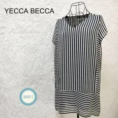 イェッカ ヴェッカ シフォン チュニック フレンチスリーブ Vネック ストライプのサムネイル
