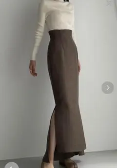 Louere ハイウエストへリンボーンスリットマーメイド スカート