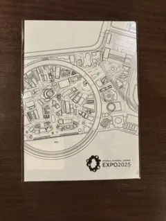 大阪関西万博　会場図 クリアファイル モノクロ 図面 万博　限定 マップ 地図