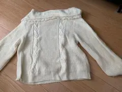 axes femme アイボリー ケーブル編み ニット