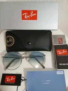 Ray-Ban ラウンド サングラス RB3637 グラデーションブルー