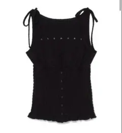 andmary Lana ribbon tops black - メルカリ