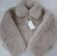 ZARA ダブルフェイス フェイクファージャケット S モールグレー