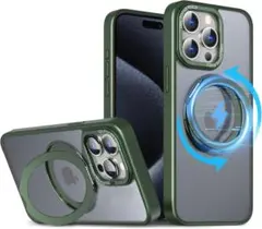 iphone15pro ケース magsafe対応 6.1インチ ダークグリーン