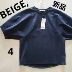 タグ付き新品⭐BEIGE,ベイジ 丸みボリューム袖 カットソー4 ネイビーのサムネイル