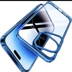 iPhone15Pro用ケース強化ガラスカメラスタンド黄変防止薄型 レンズ保護