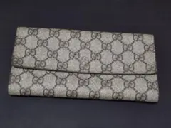 GUCCI グッチ オールドグッチ GG柄 がま口長財布 ゴールド金具