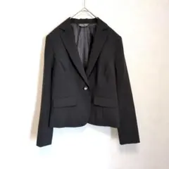 Liberty Hall　洗える テーラードジャケット　黒　L　ショート