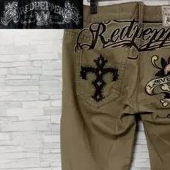 【希少】レア レッドペッパー エドハーディー チノパンコラボ スカル刺繍 32
