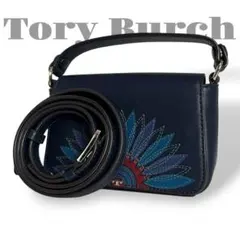 極美品　トリーバーチ　2way ショルダーバッグ　ハンドバッグ　斜め掛け　孔雀柄