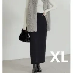 Re:EDIT 2way リブニットスリットナローススカート　XL