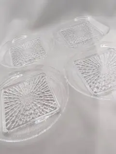江戸切子風ダイヤカットガラス中皿18.9cm3枚 - メルカリ