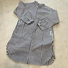 FORK&SPOON ストライプシャツ　ロング　ワンピース　120