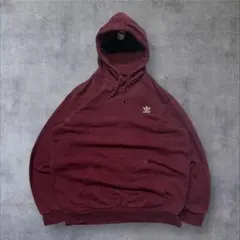 アディダスadidas トレフォイルロゴ 刺繍 スウェットパーカー バーガンディ